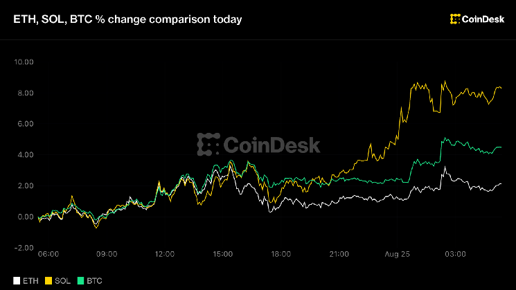 Bitcoin tops $80,000, solana jumps 8% but rally now runs into overbought warning