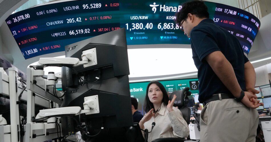 Asian shares mostly gain after upbeat results lift U.S. stocks