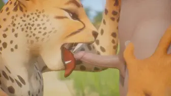 Black cock fucks Furry Snow Leopard Girl 2K