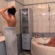 Busty lovers Shione Cooper suck fuck his big cock in the tub